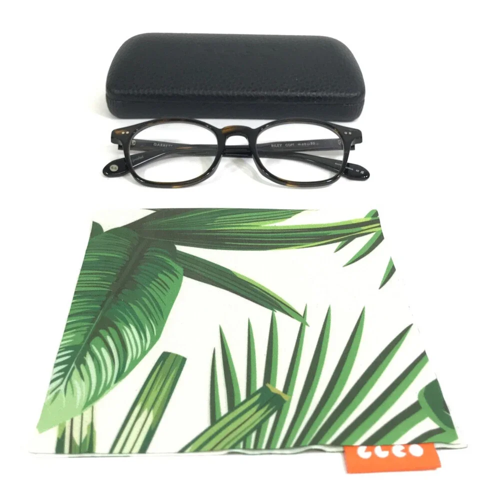 Garrett Leight Eyeglasses Frames RILEY COFT Brown Horn Square Full Rim 48-22-143